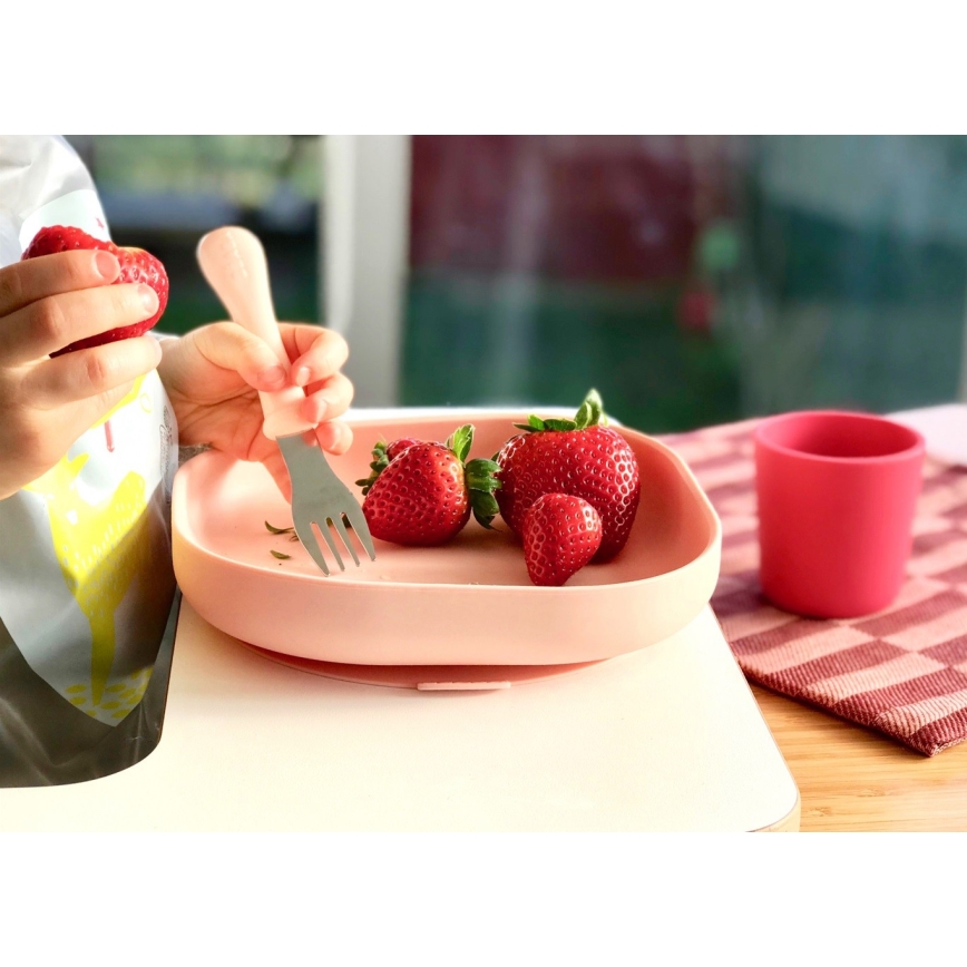 Beaba - Conjunto de refeições para crianças Pink 4 pcs