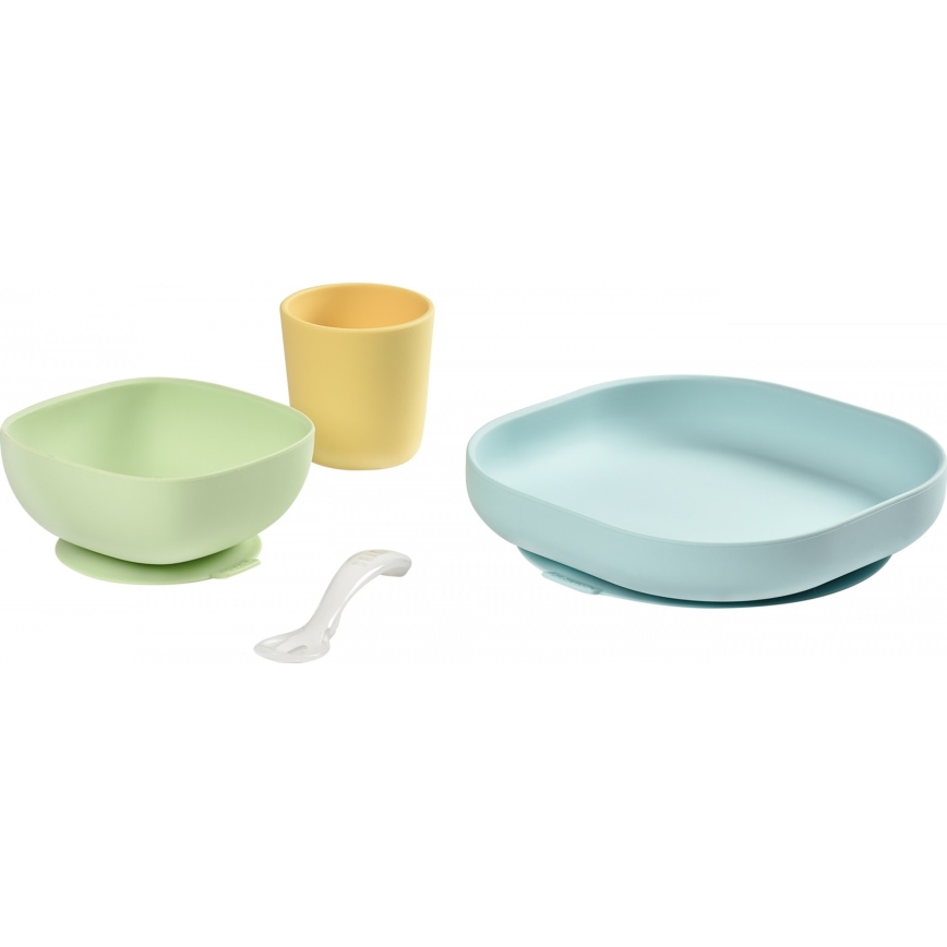Beaba - Conjunto de refeições para crianças Yellow 4 pcs