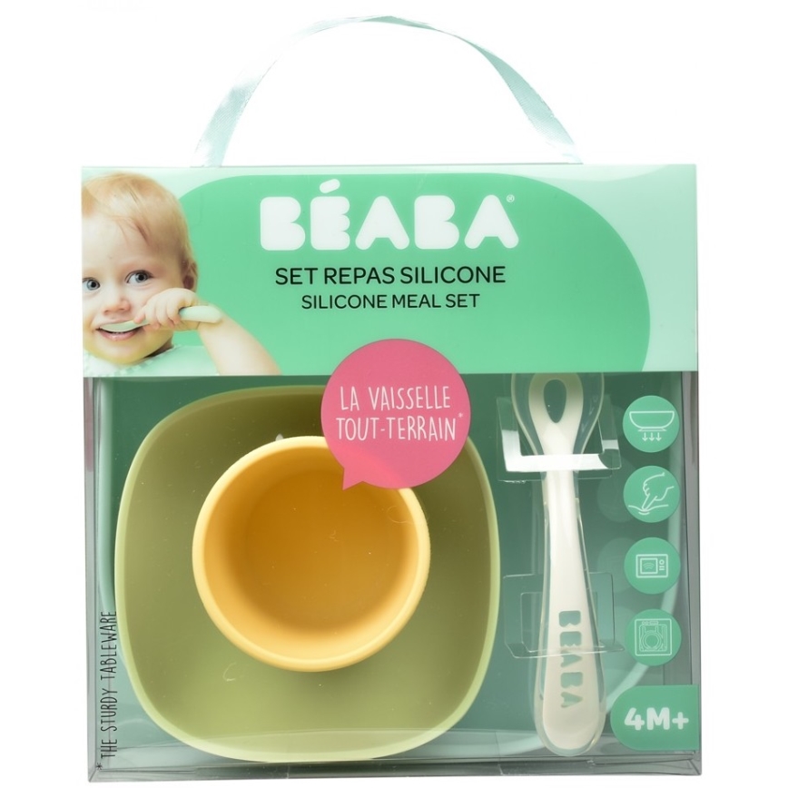 Beaba - Conjunto de refeições para crianças Yellow 4 pcs