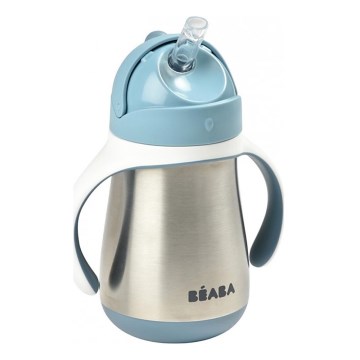 Beaba - Copo térmico com canudo 250 ml azul