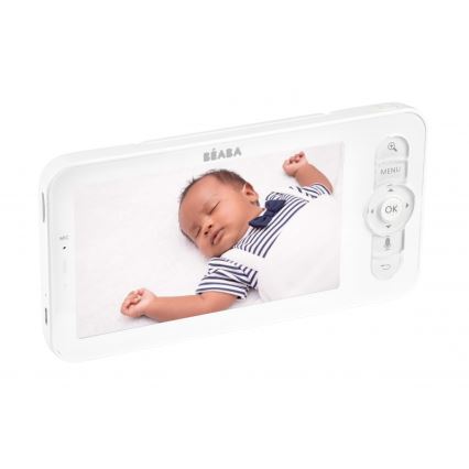 Beaba - Monitor de bebé inteligente recarregável ZEN NIGHT 720p 5V 4000 mAh Wi-Fi branco
