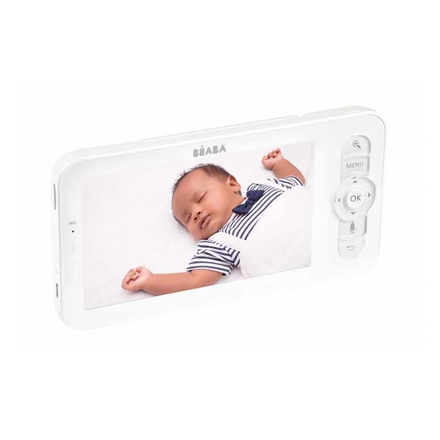 Beaba - Monitor de bebé inteligente recarregável ZEN NIGHT 720p 5V 4000 mAh Wi-Fi branco