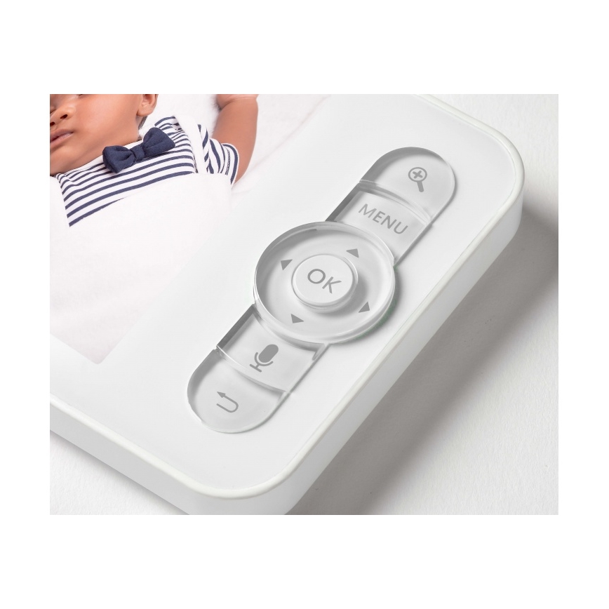 Beaba - Monitor de bebé inteligente recarregável ZEN NIGHT 720p 5V 4000 mAh Wi-Fi branco