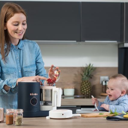 Beaba - Panela a vapor 2em1 BABYCOOK NEO azul/branco