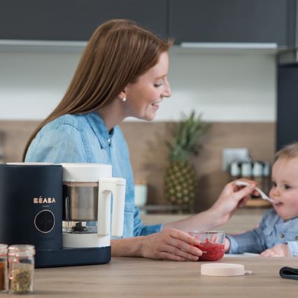 Beaba - Panela a vapor 2em1 BABYCOOK NEO azul/branco