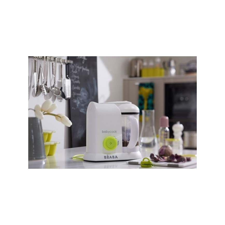Beaba - Panela de cozer a vapor com varinha mágica BABYCOOK branco