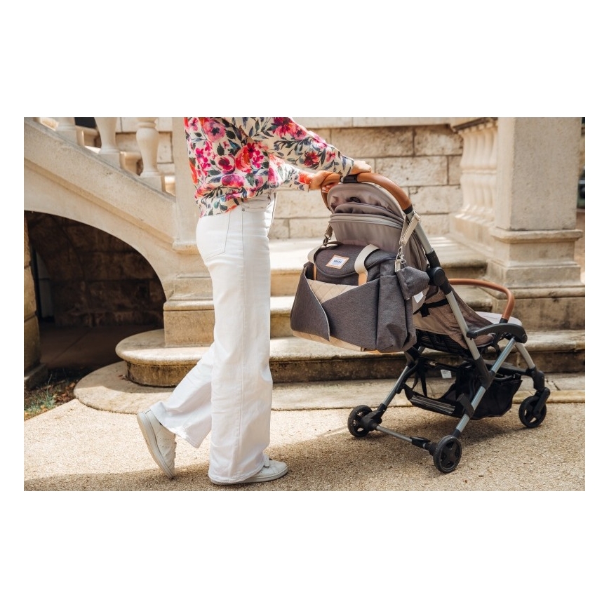 Beaba - Saco de muda da roupa para carrinho de bebé SYDNEY cinzento/bege