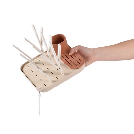 Beaba - Suporte para secar garrafas bege/laranja