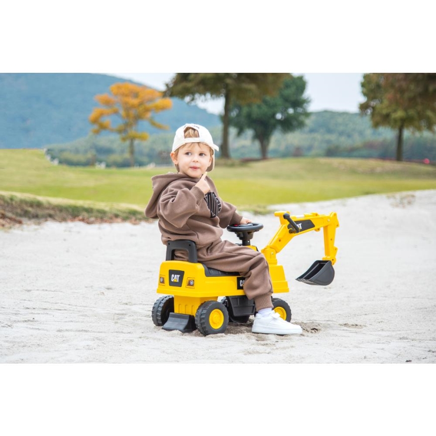 Bicicleta de empurrar escavadora CAT 2xAA amarelo/preto