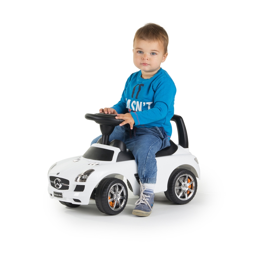 Bicicleta de empurrar Mercedes 2xAA branco/preto