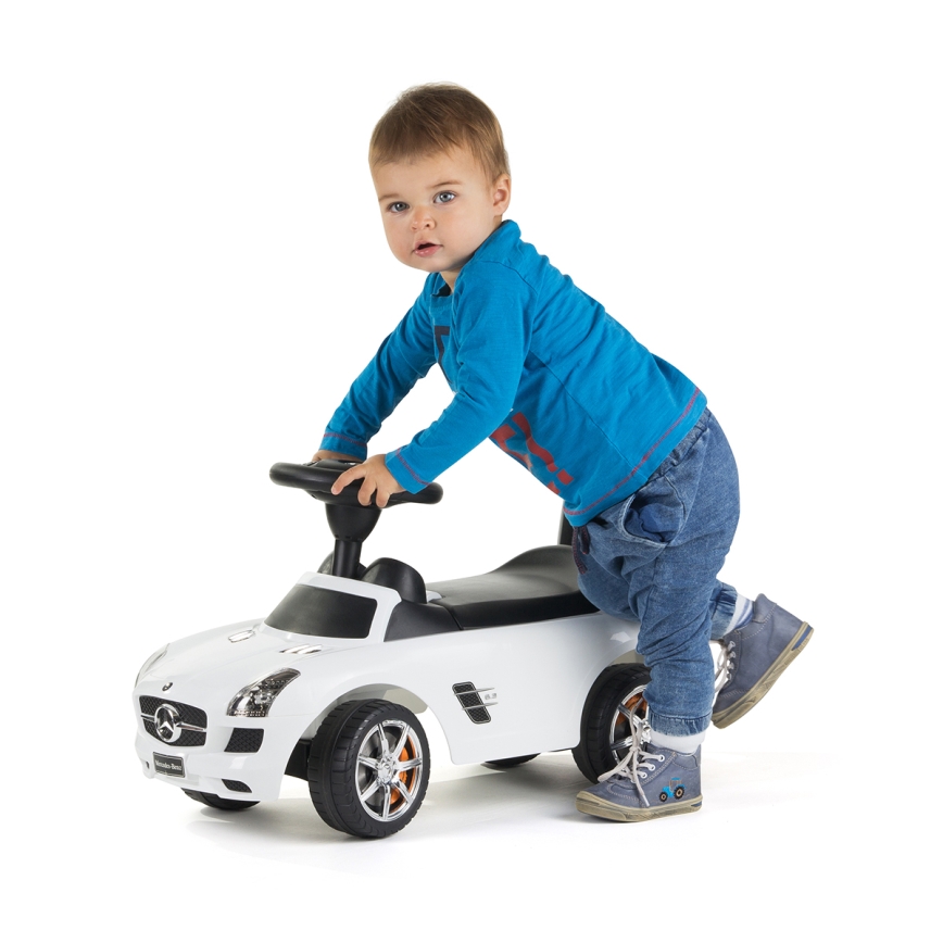 Bicicleta de empurrar Mercedes 2xAA branco/preto