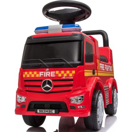Bicicleta de empurrar Mercedes Camião dos bombeiros 2xAA vermelho