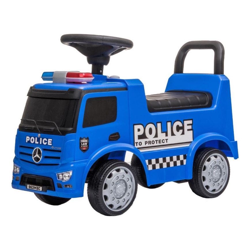 Bicicleta de empurrar Mercedes Carro da polícia 2xAA azul