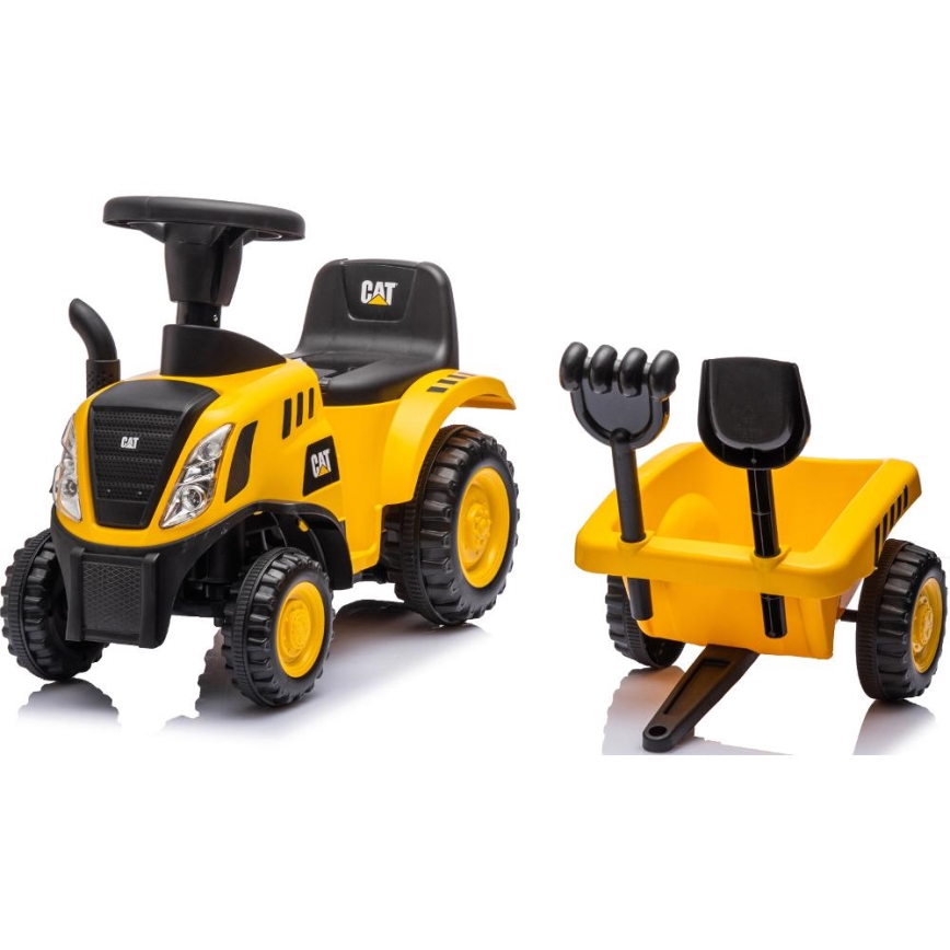 Bicicleta de empurrar trator CAT 2xAA amarelo/preto