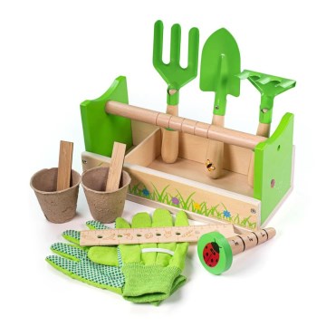Bigjigs Toys - Conjunto de jardinagem numa caixa