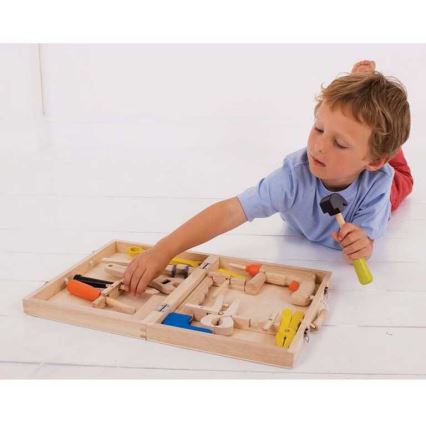 Bigjigs Toys - Mala de madeira com ferramentas