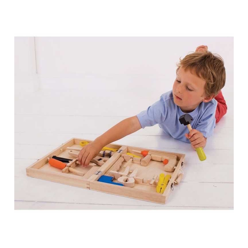 Bigjigs Toys - Mala de madeira com ferramentas