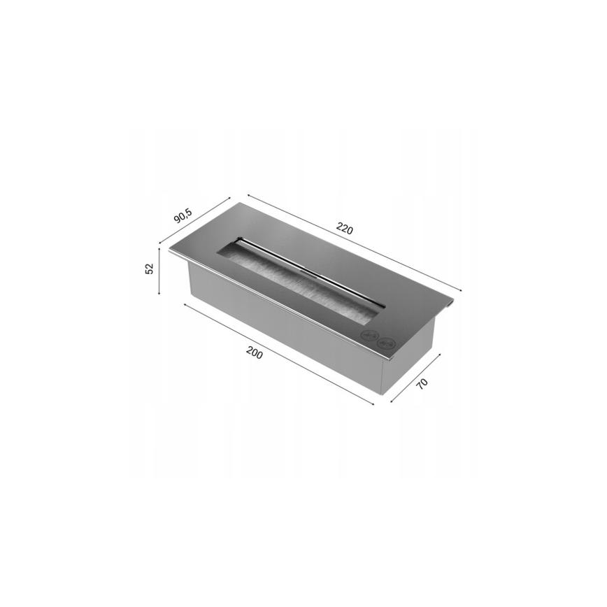 Kratki - Lareira BIO embutida 40x120 cm 3x1,1kW preta