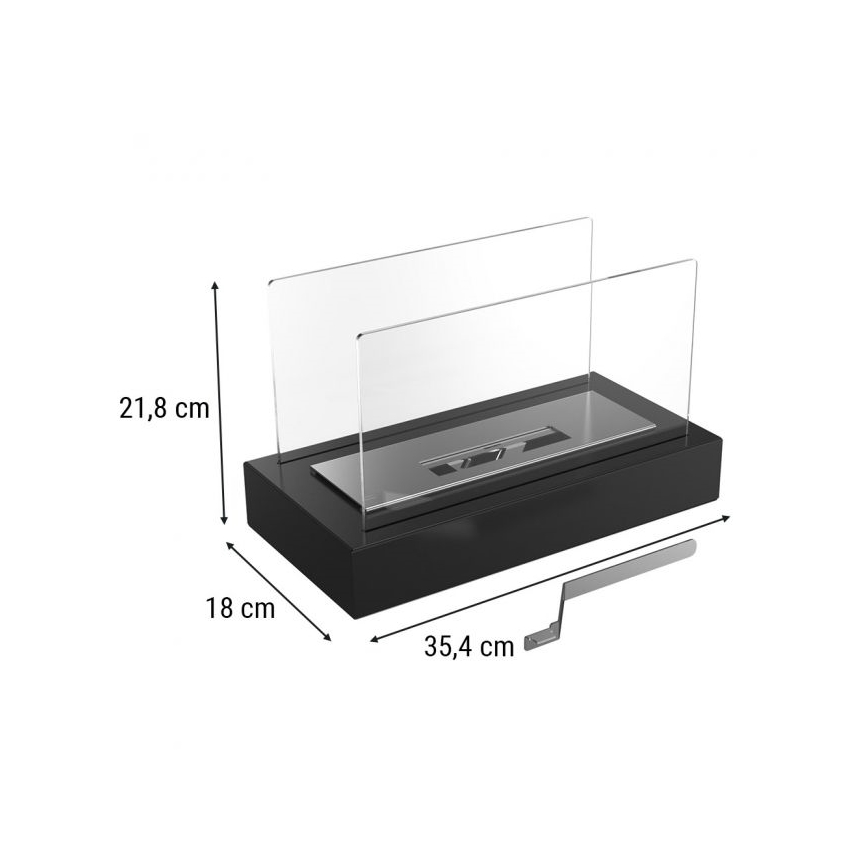 Kratki - Lareira BIO 21,8x35,4 cm 1kW preta