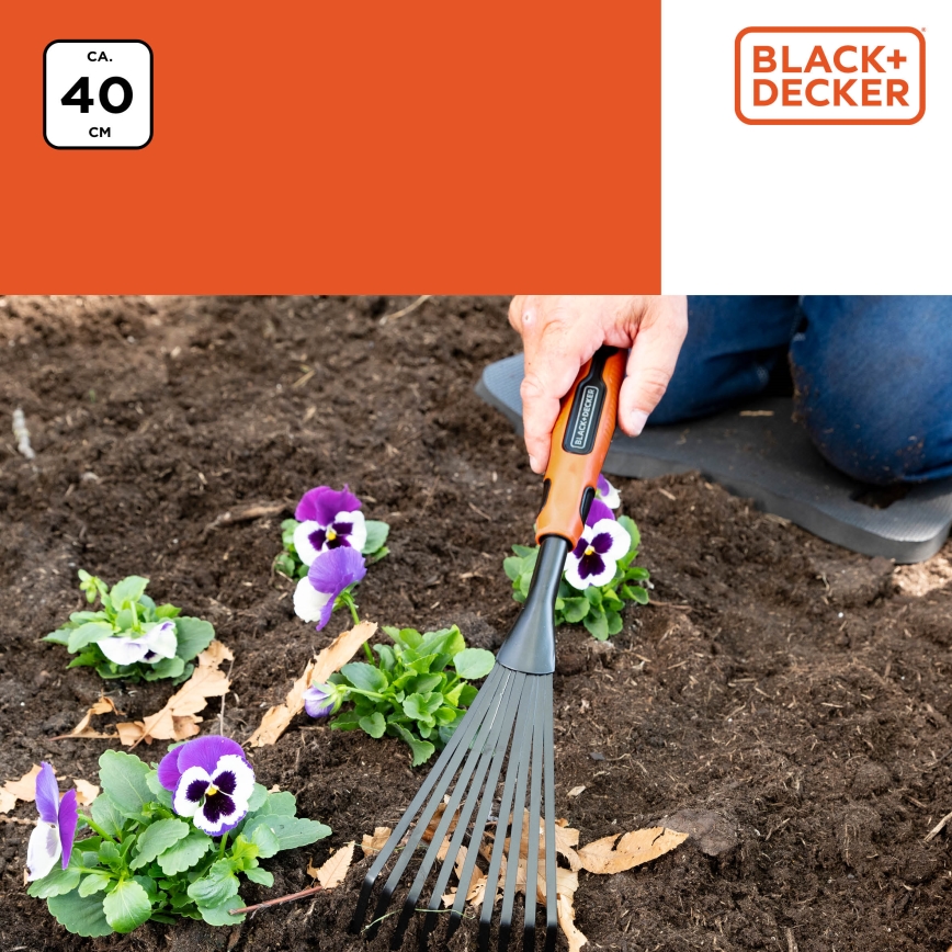 BLACK+DECKER - Ancinho de mão 40 cm