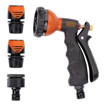 BLACK+DECKER - Pistola de rega com 3 conectores