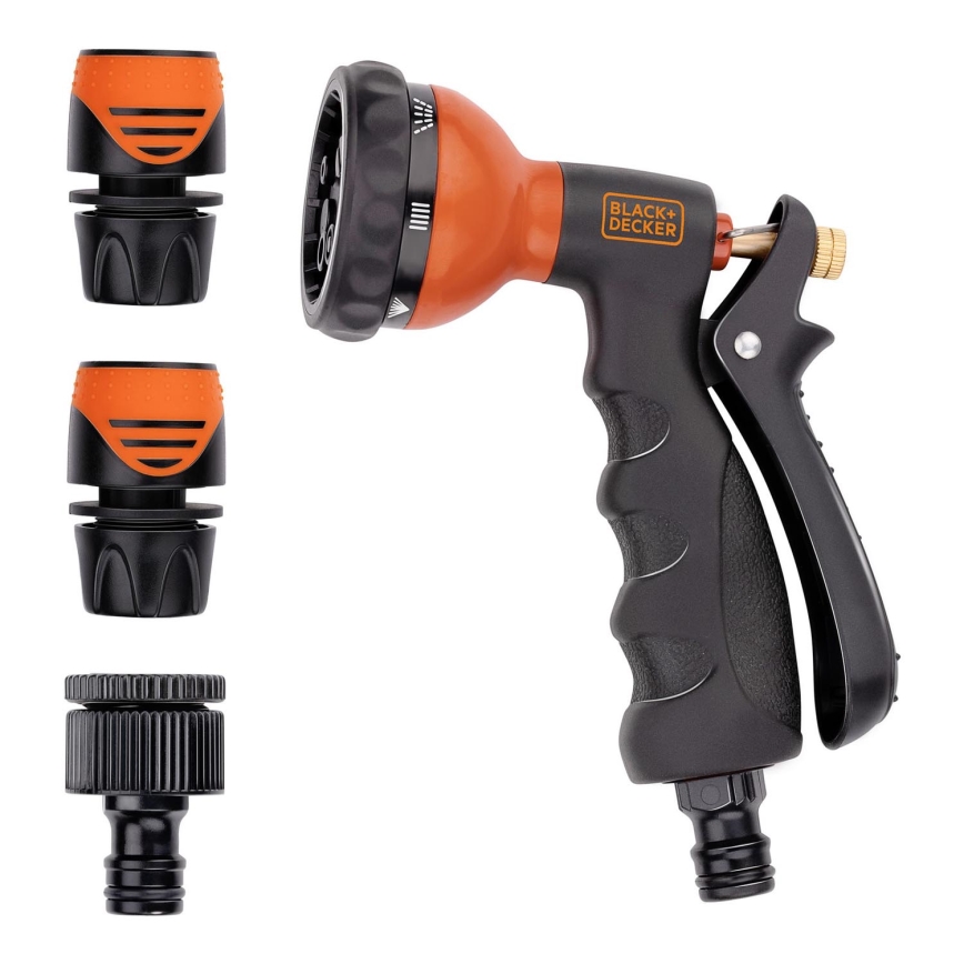 BLACK+DECKER - Pistola de rega com 3 conectores