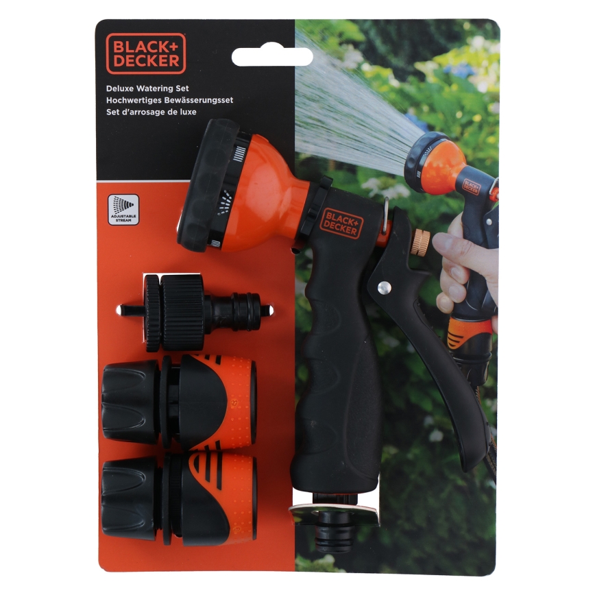 BLACK+DECKER - Pistola de rega com 3 conexões