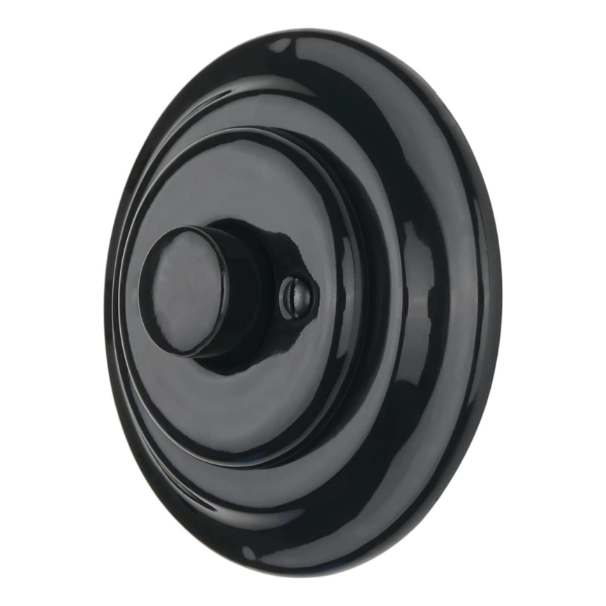 Bohemia-Design - Dimmer rotativo retro de porcelana com moldura 250V/10A preto