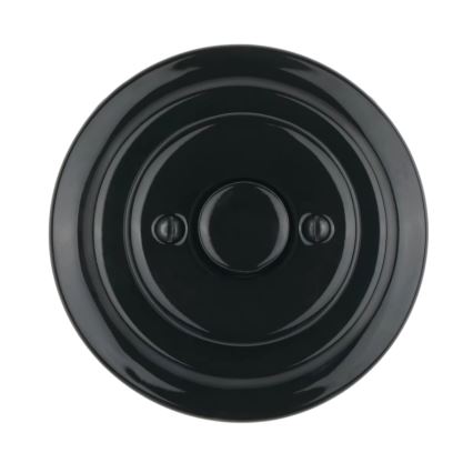 Bohemia-Design - Dimmer rotativo retro de porcelana com moldura 250V/10A preto