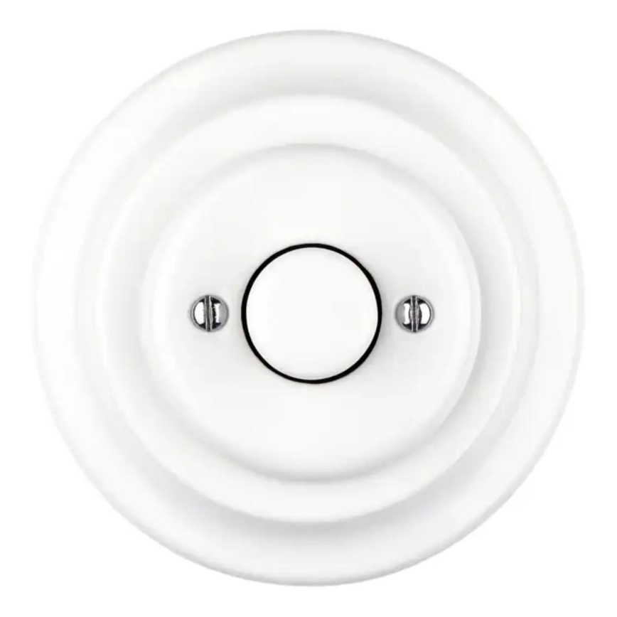 Bohemia-Design - Dimmer rotativo retro em porcelana com moldura 250V/10A branco