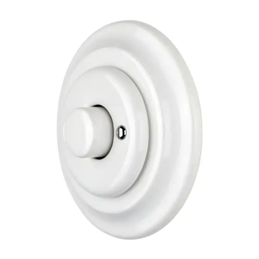 Bohemia-Design - Dimmer rotativo retro em porcelana com moldura 250V/10A branco