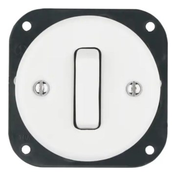 Bohemia-Design - Interruptor retro simples em porcelana sem moldura para campainha, branco