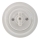 Bohemia-Design - Interruptor rotativo retro em porcelana com moldura n.º 1, branco