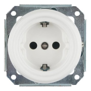 Bohemia-Design - Tomada de parede retro em porcelana SCHUKO 250V/16A sem moldura, branca