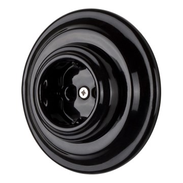 Bohemia-Design - Tomada doméstica retro em porcelana com moldura SCHUKO 250V/16A preta