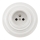 Bohemia-Design - Tomada retro de porcelana para uso doméstico com moldura 250V/16A branca