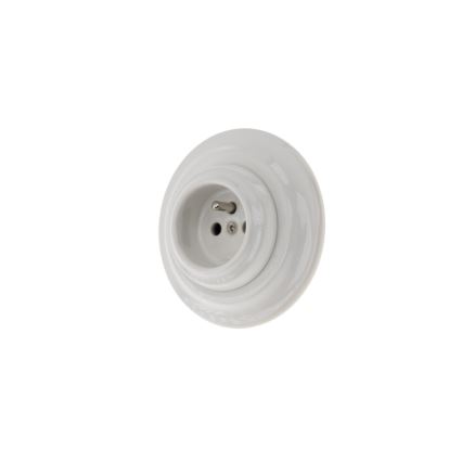 Bohemia-Design - Tomada retro de porcelana para uso doméstico com moldura 250V/16A branca