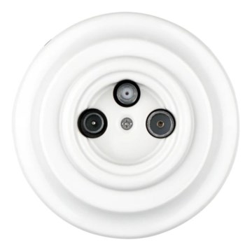 Bohemia-Design - Tomada retro TV/SAT-W em porcelana com moldura branca