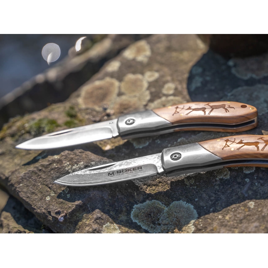 Böker - Faca de bolso em Damasco Magnum Caveman 19,4 cm