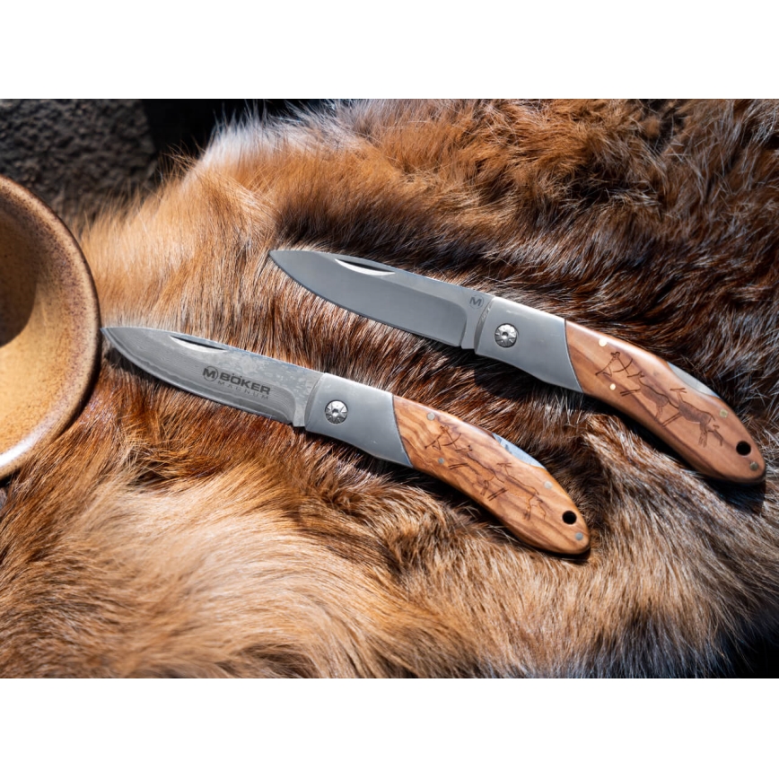 Böker - Faca de bolso em Damasco Magnum Caveman 19,4 cm