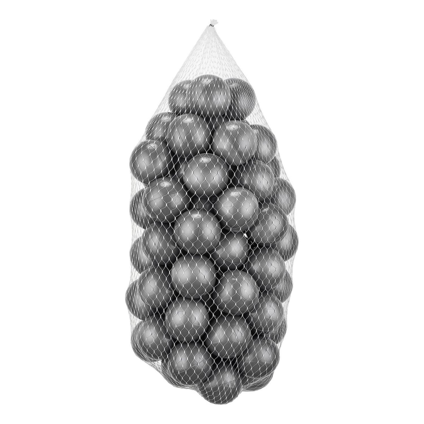 Bolas de brincar em plástico 50 unid. diâmetro 7 cm cinzento