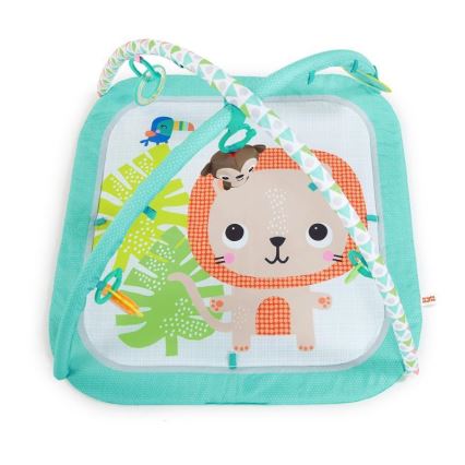 Bright Starts - Cobertor infantil para brincar SAFARI turquesa