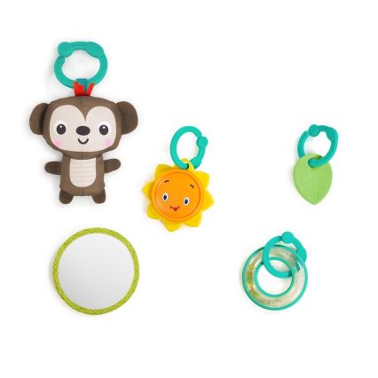 Bright Starts - Cobertor infantil para brincar SAFARI turquesa