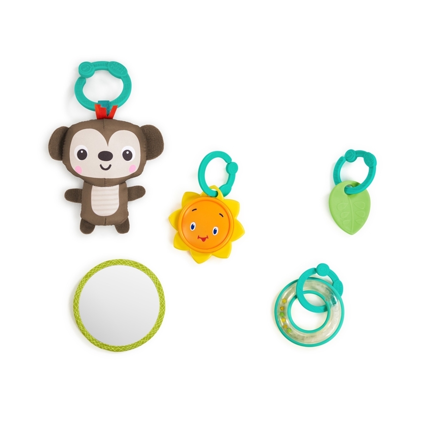Bright Starts - Cobertor infantil para brincar SAFARI turquesa