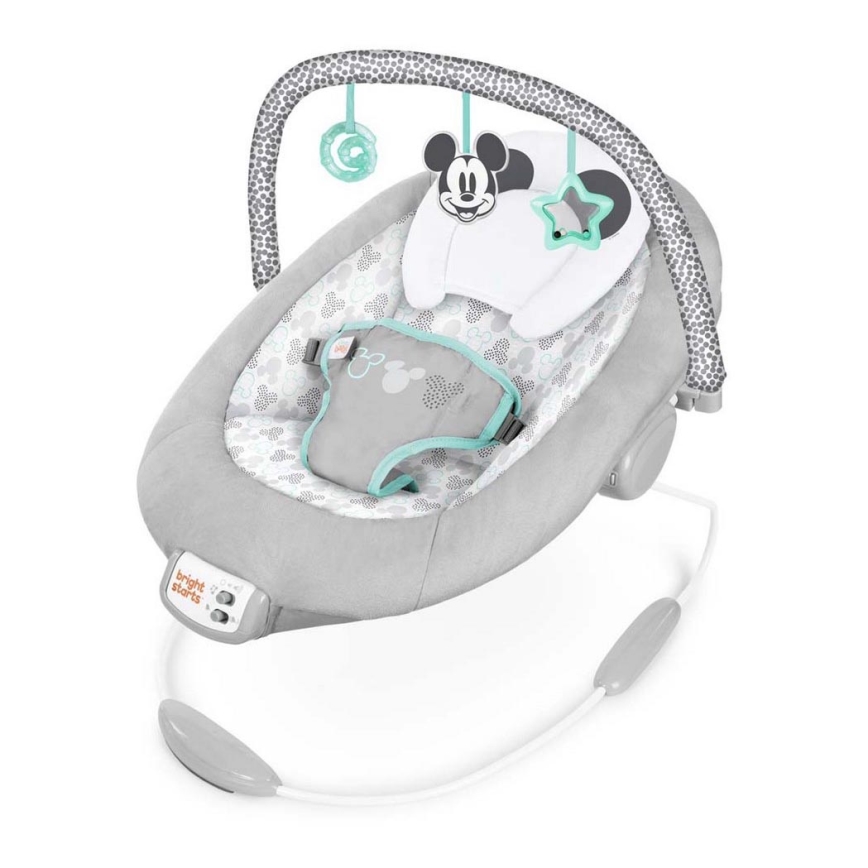 Bright Starts - Espreguiçadeira vibratória para bebé com melodia MICKEY MOUSE