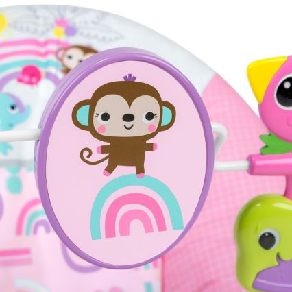 Bright Starts - Espreguiçadeira vibratória para bebé PINK PARADISE 1xLR14
