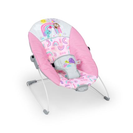 Bright Starts - Espreguiçadeira vibratória para bebé PINK PARADISE 1xLR14