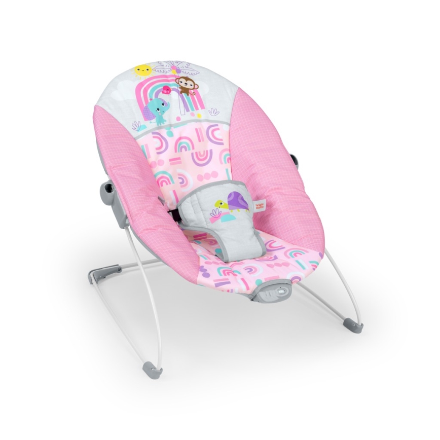 Bright Starts - Espreguiçadeira vibratória para bebé PINK PARADISE 1xLR14