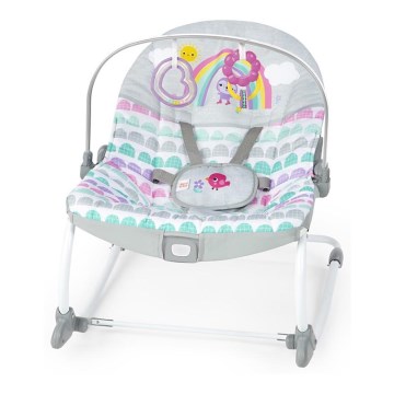 Bright Starts - Espreguiçadeira vibratória para bebé ROSY RAINBOW