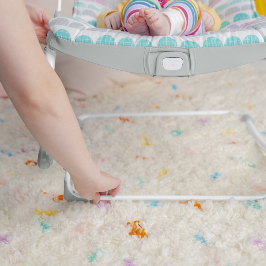 Bright Starts - Espreguiçadeira vibratória para bebé ROSY RAINBOW